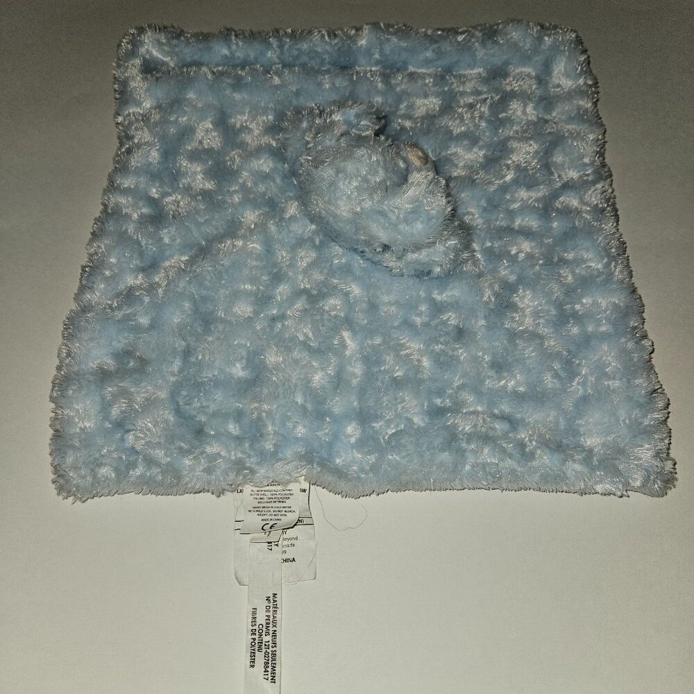 Blankets & Beyond Blue Puppy Dog Lovey Security Plush Toy Rosette Soft Fleece - Picture 6 of 9